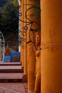 Columns and torch holders, Open Temple